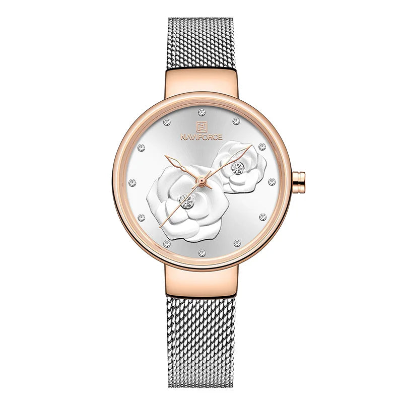 Relógio Feminino NAVIFORCE – Pulseira de Aço