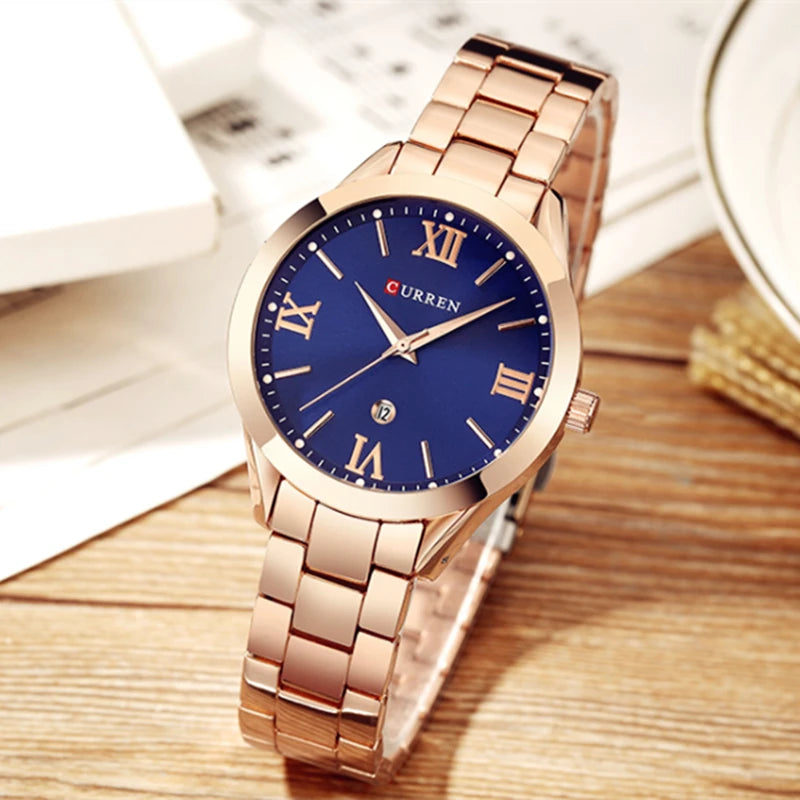 Relógio CURREN – Estilo Retrô e Pulseira de Aço