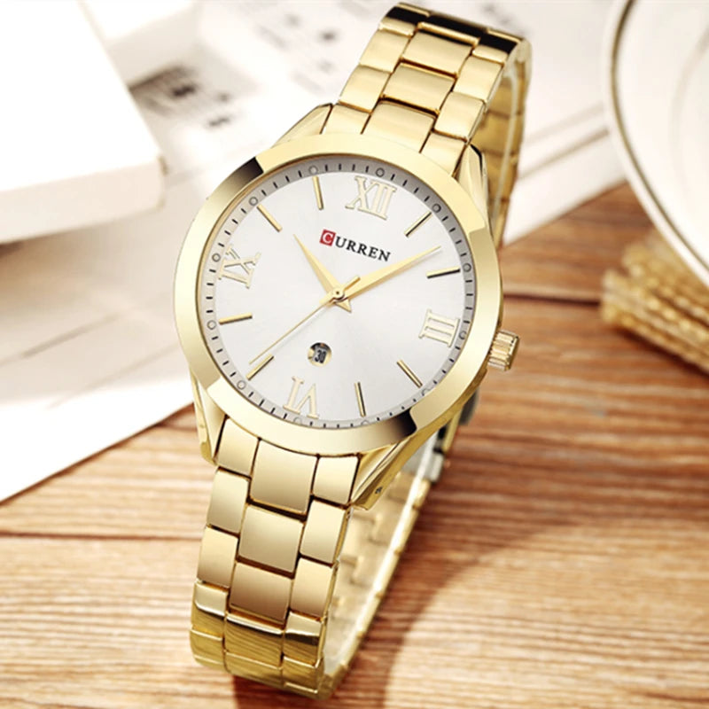Relógio CURREN – Estilo Retrô e Pulseira de Aço