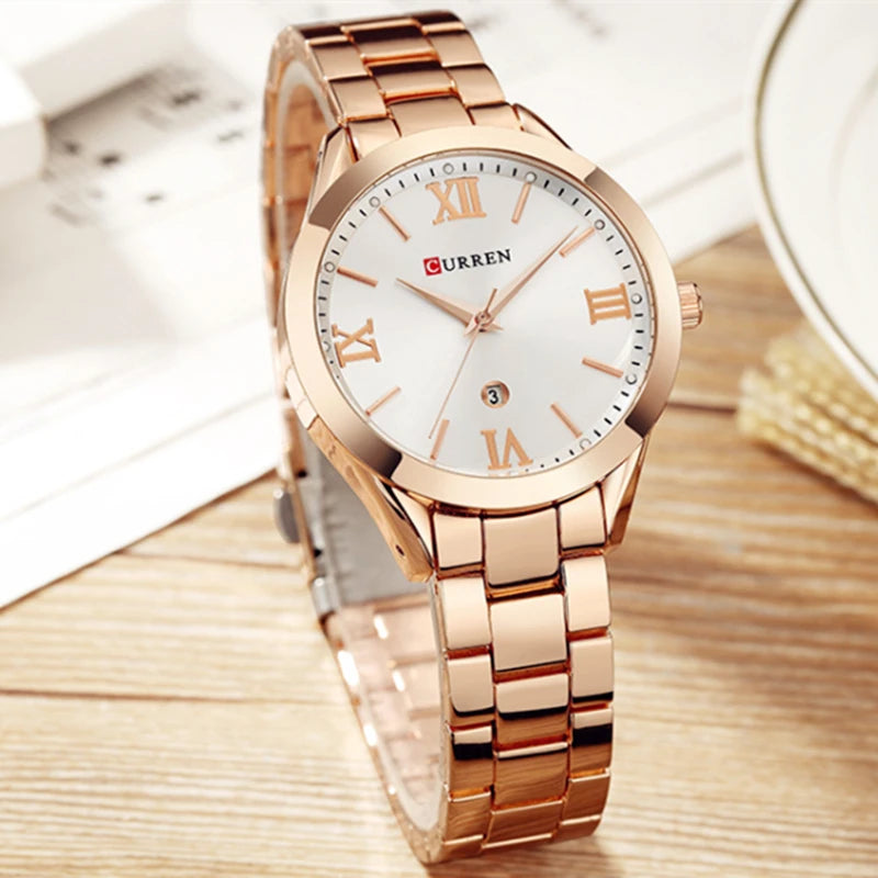 Relógio CURREN – Estilo Retrô e Pulseira de Aço