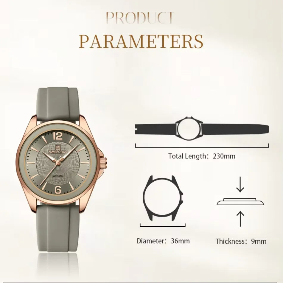 Relógio NAVIFORCE Casual - Pulseira de Silicone