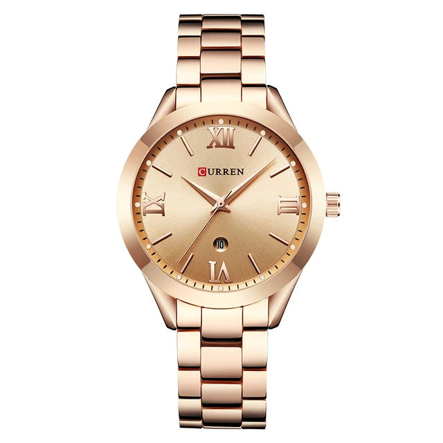 Relógio CURREN – Estilo Retrô e Pulseira de Aço